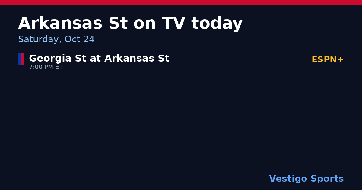 Share card: Arkansas State Red Wolves games on TV Saturday, Oct 24