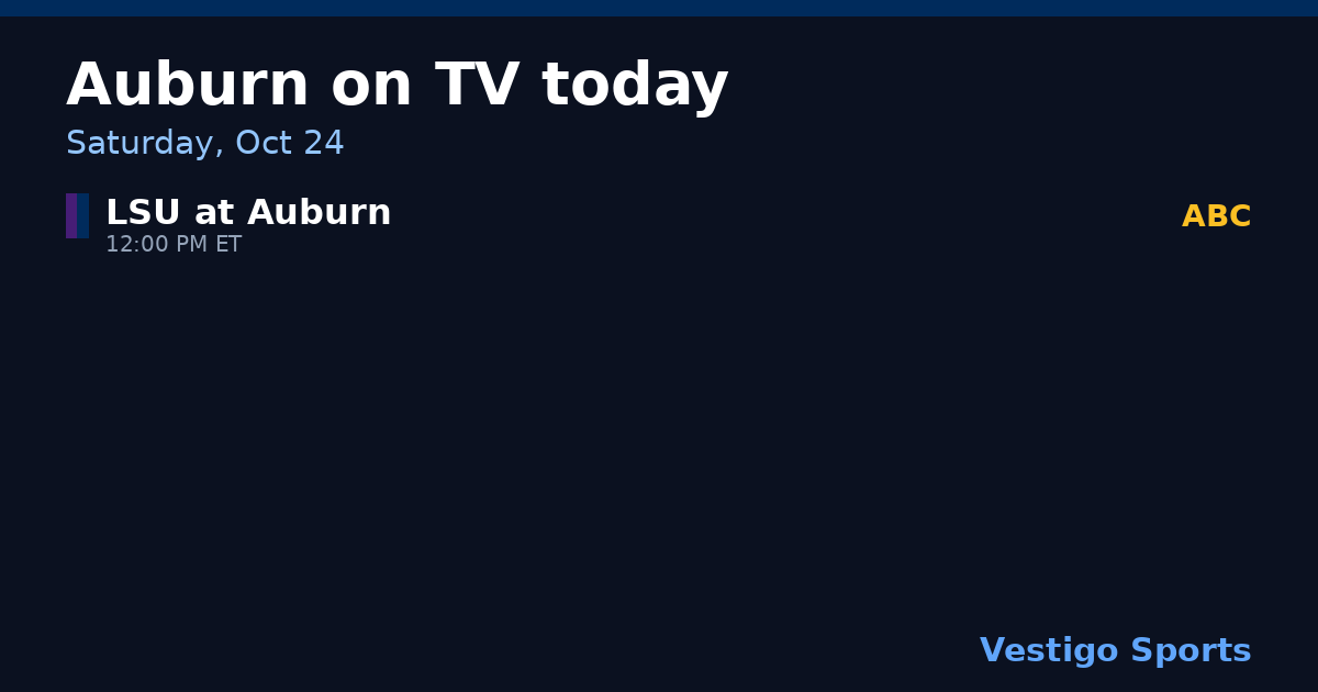 Share card: Auburn Tigers games on TV Saturday, Oct 24