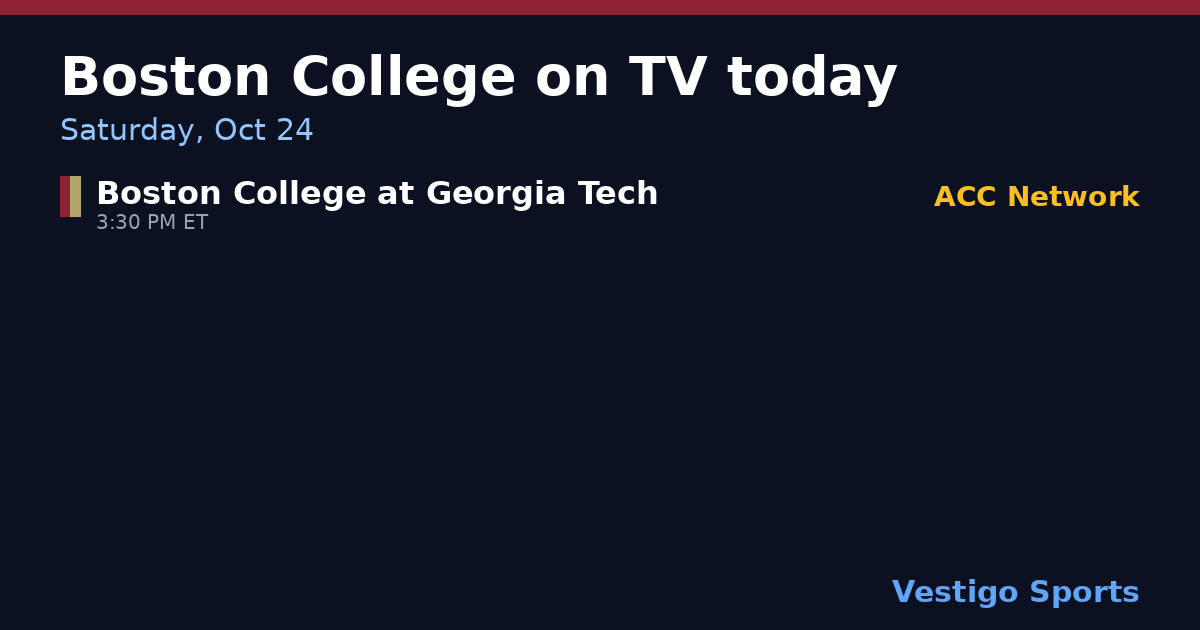 Share card: Boston College Eagles games on TV Saturday, Oct 24