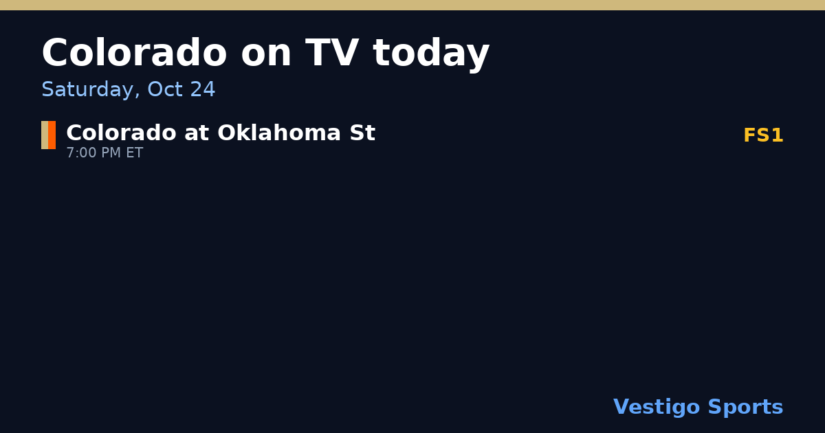 Share card: Colorado Buffaloes games on TV Saturday, Oct 24