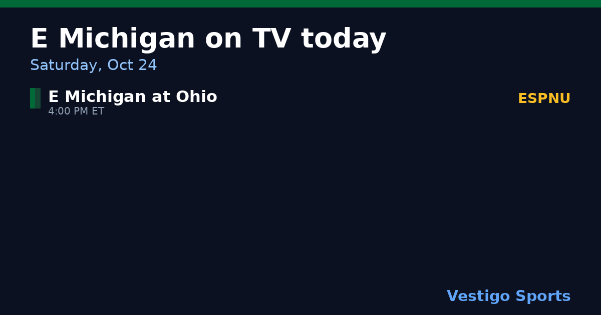 Share card: Eastern Michigan Eagles games on TV Saturday, Oct 24