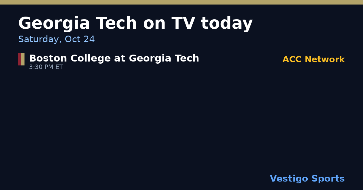 Share card: Georgia Tech Yellow Jackets games on TV Saturday, Oct 24