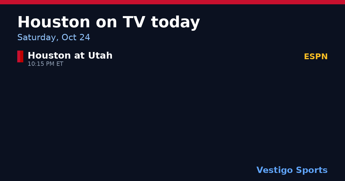Share card: Houston Cougars games on TV Saturday, Oct 24