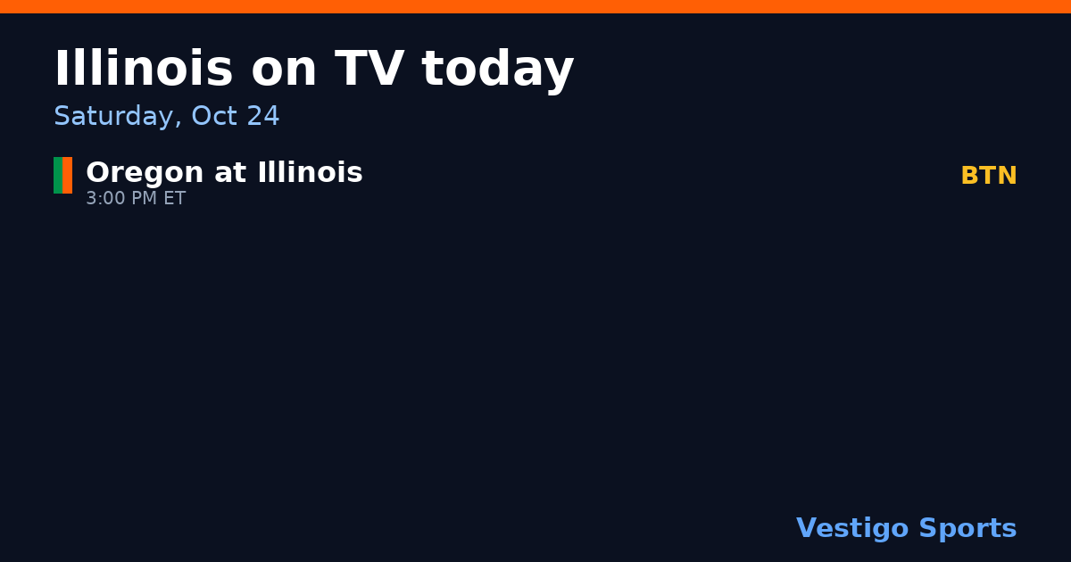Share card: Illinois Fighting Illini games on TV Saturday, Oct 24