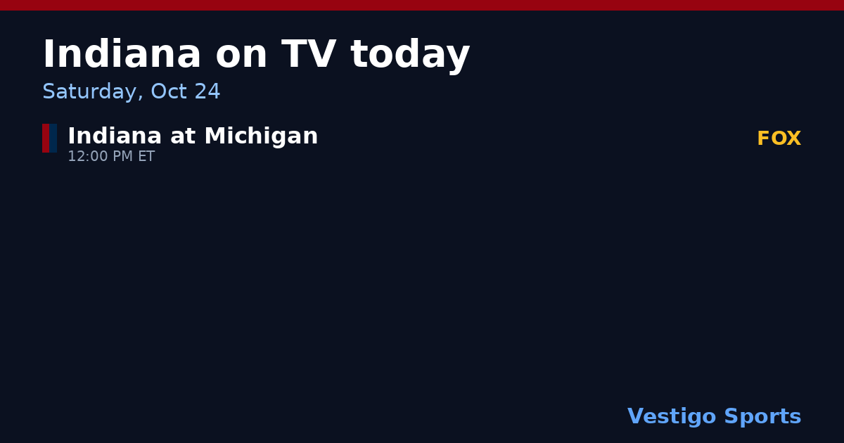 Share card: Indiana Hoosiers games on TV Saturday, Oct 24