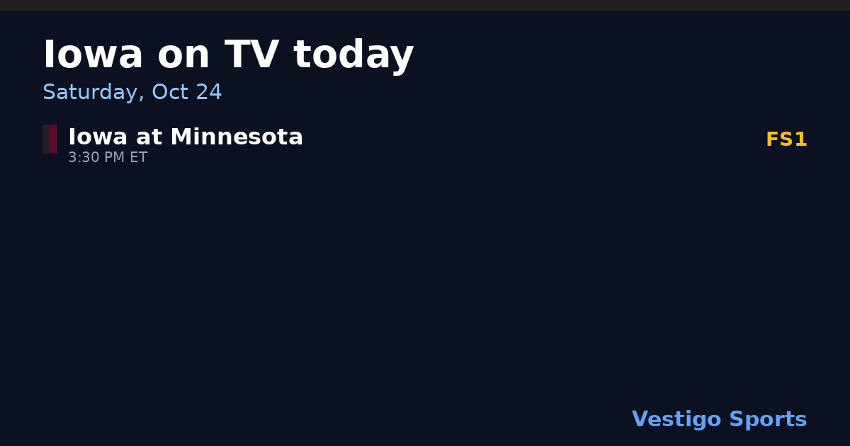 Share card: Iowa Hawkeyes games on TV Saturday, Oct 24