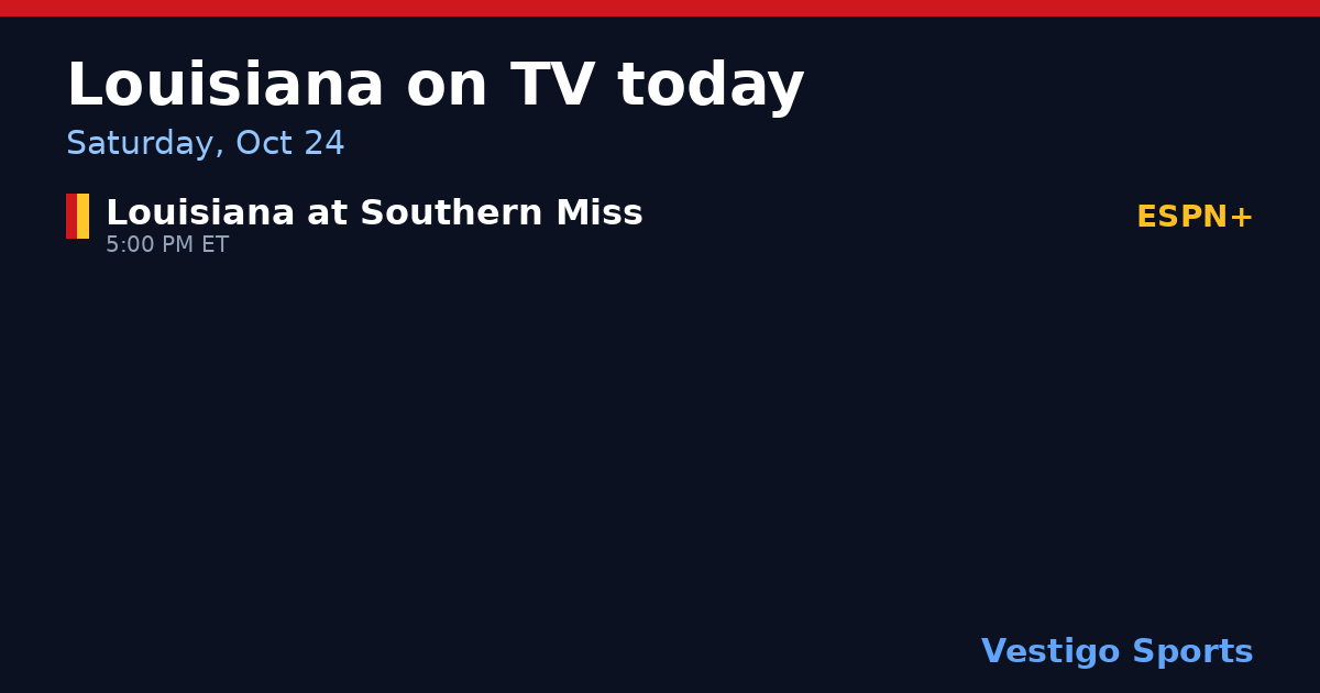Share card: Louisiana Ragin' Cajuns games on TV Saturday, Oct 24