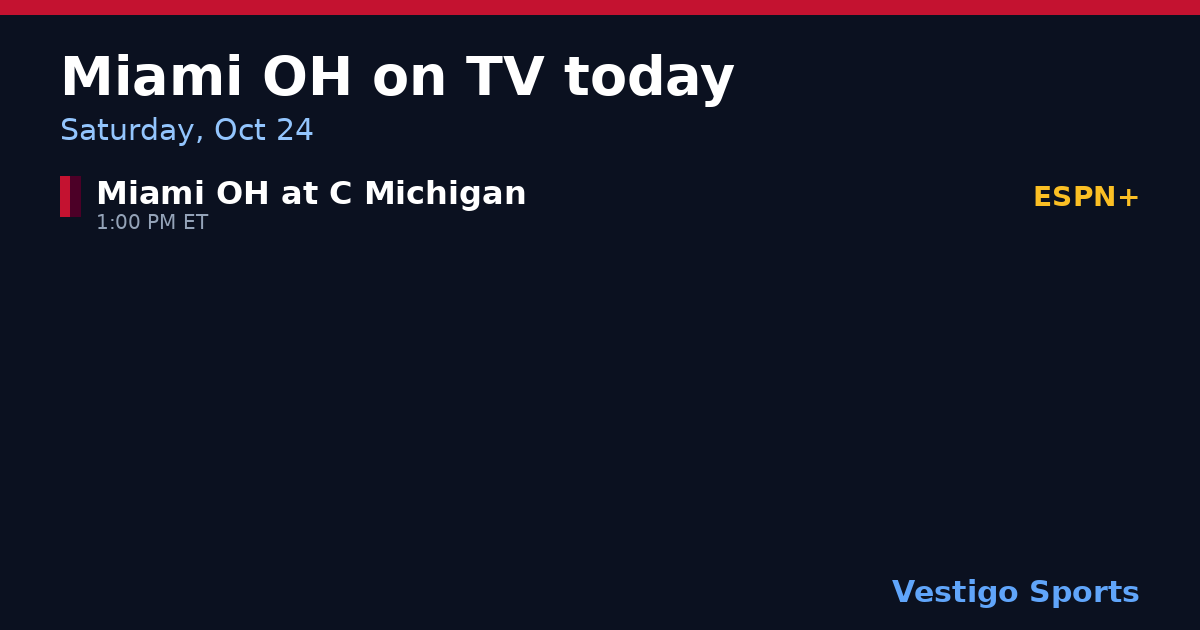 Share card: Miami (OH) RedHawks games on TV Saturday, Oct 24