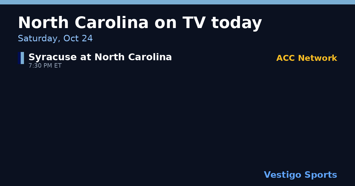 Share card: North Carolina Tar Heels games on TV Saturday, Oct 24