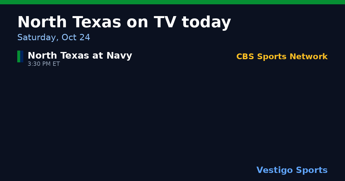 Share card: North Texas Mean Green games on TV Saturday, Oct 24