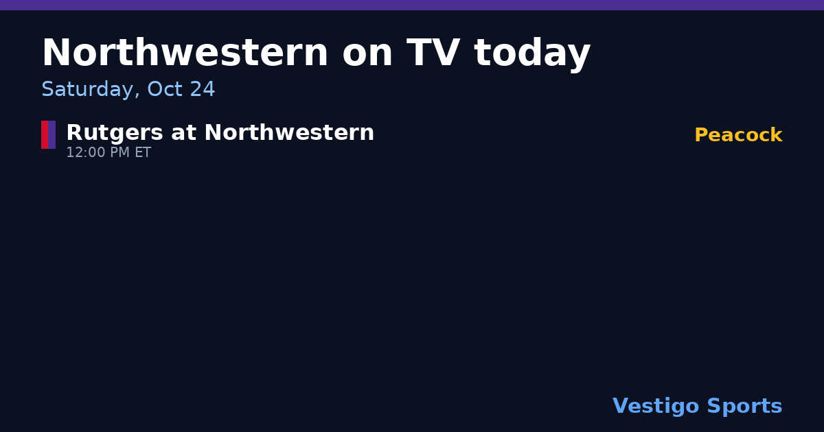 Share card: Northwestern Wildcats games on TV Saturday, Oct 24
