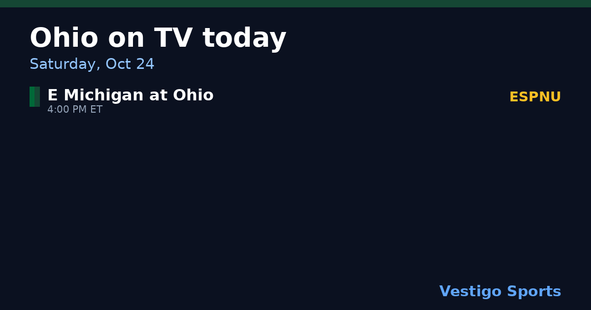 Share card: Ohio Bobcats games on TV Saturday, Oct 24