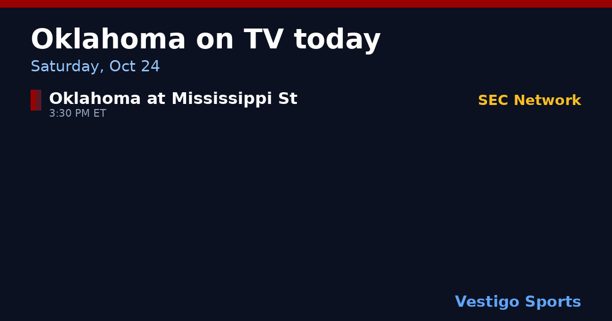 Share card: Oklahoma Sooners games on TV Saturday, Oct 24