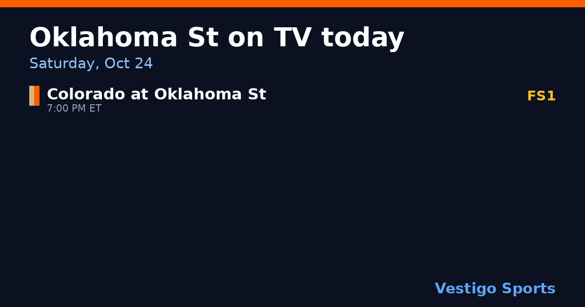 Share card: Oklahoma State Cowboys games on TV Saturday, Oct 24