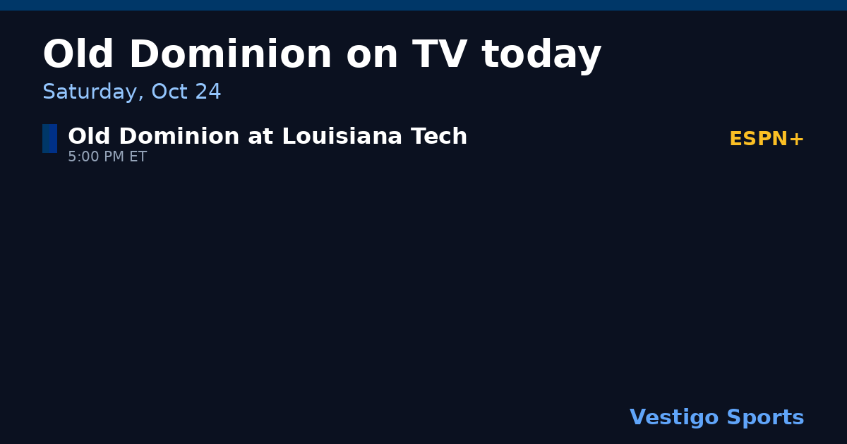 Share card: Old Dominion Monarchs games on TV Saturday, Oct 24