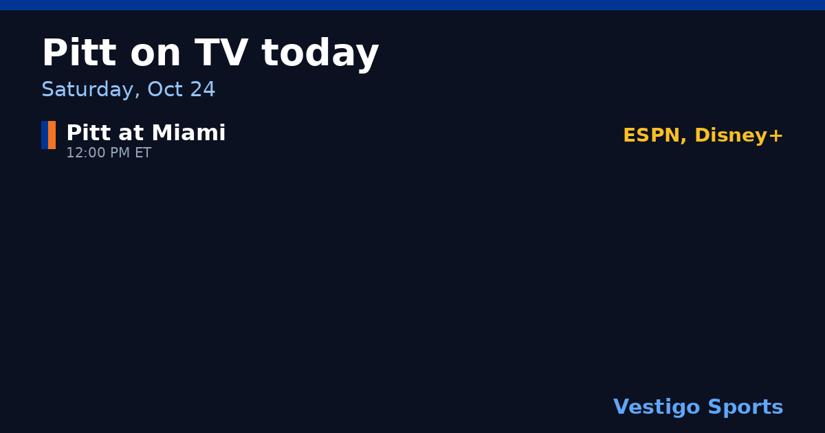 Share card: Pittsburgh Panthers games on TV Saturday, Oct 24