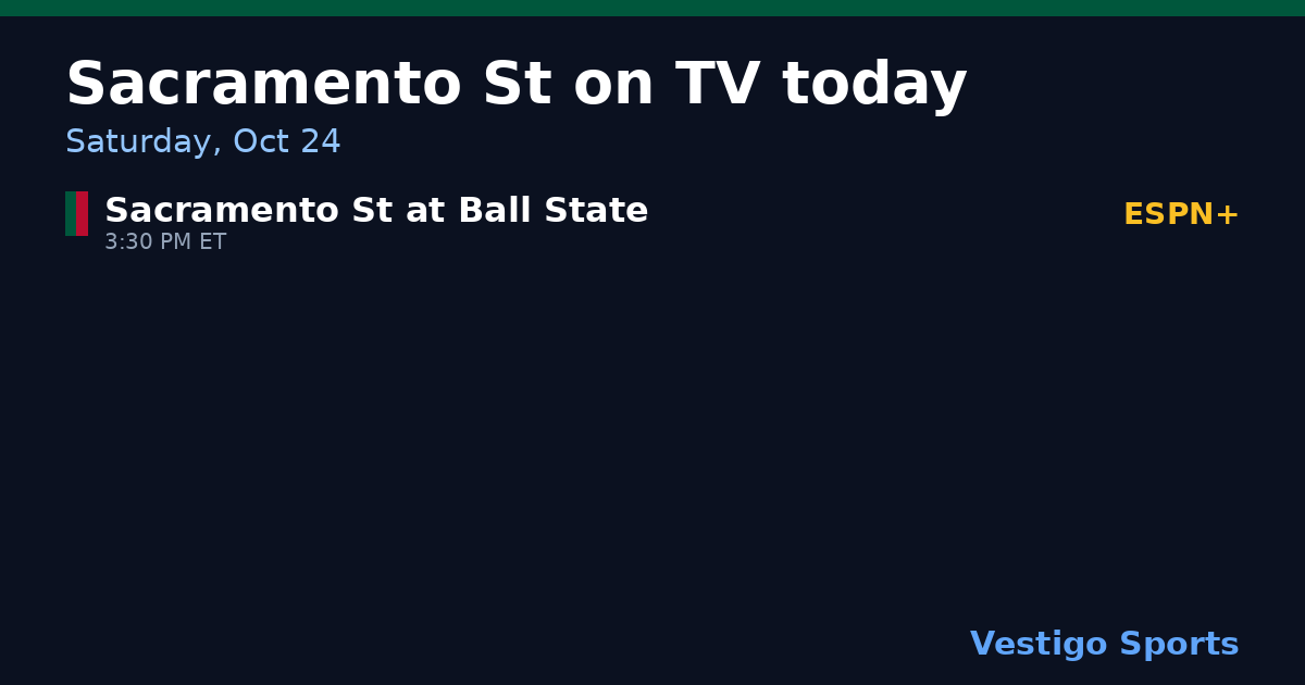 Share card: Sacramento State Hornets games on TV Saturday, Oct 24