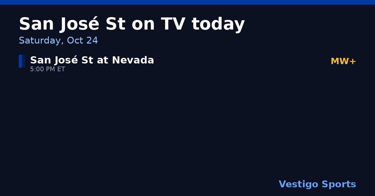Share card: San José State Spartans games on TV Saturday, Oct 24