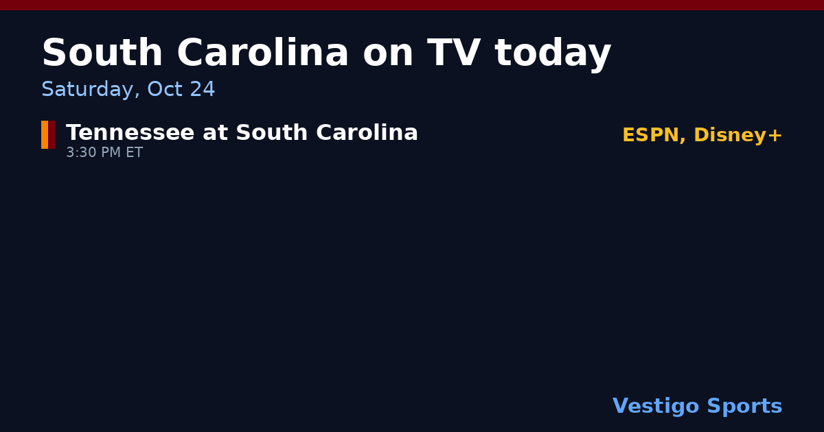 Share card: South Carolina Gamecocks games on TV Saturday, Oct 24
