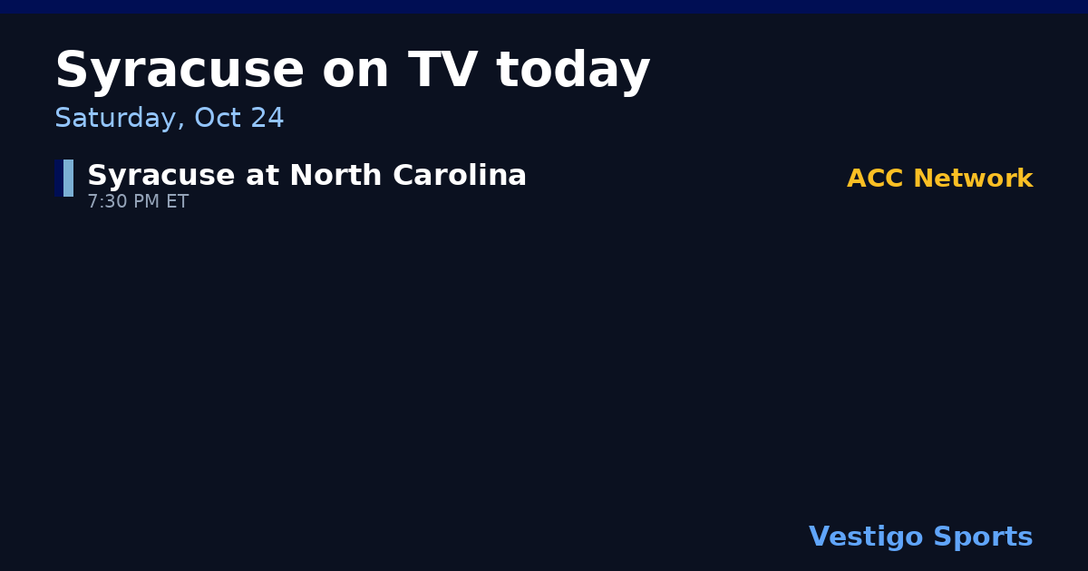 Share card: Syracuse Orange games on TV Saturday, Oct 24