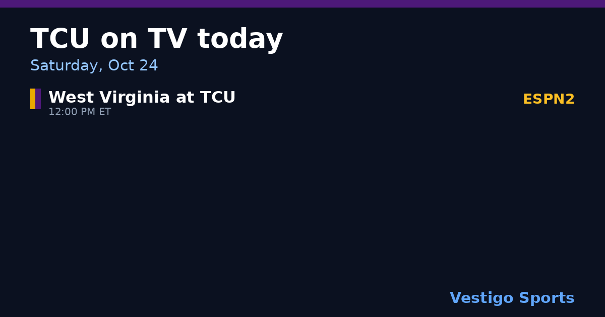 Share card: TCU Horned Frogs games on TV Saturday, Oct 24