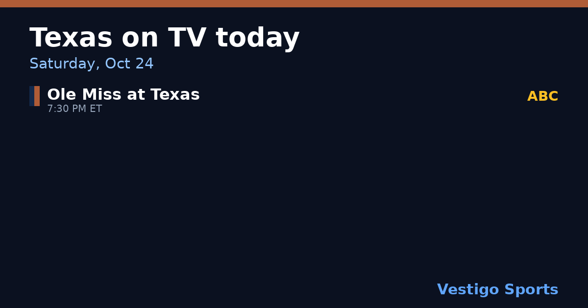 Share card: Texas Longhorns games on TV Saturday, Oct 24