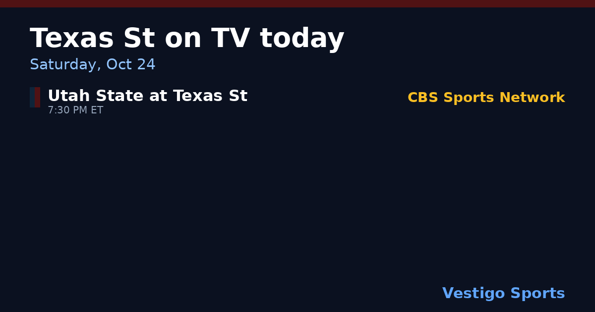 Share card: Texas State Bobcats games on TV Saturday, Oct 24