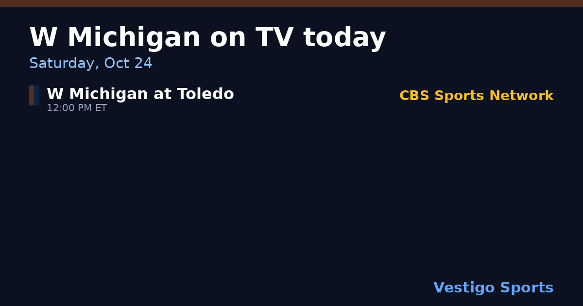 Share card: Western Michigan Broncos games on TV Saturday, Oct 24