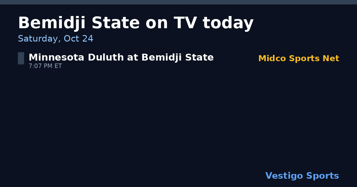 Share card: Bemidji State Beavers games on TV Saturday, Oct 24