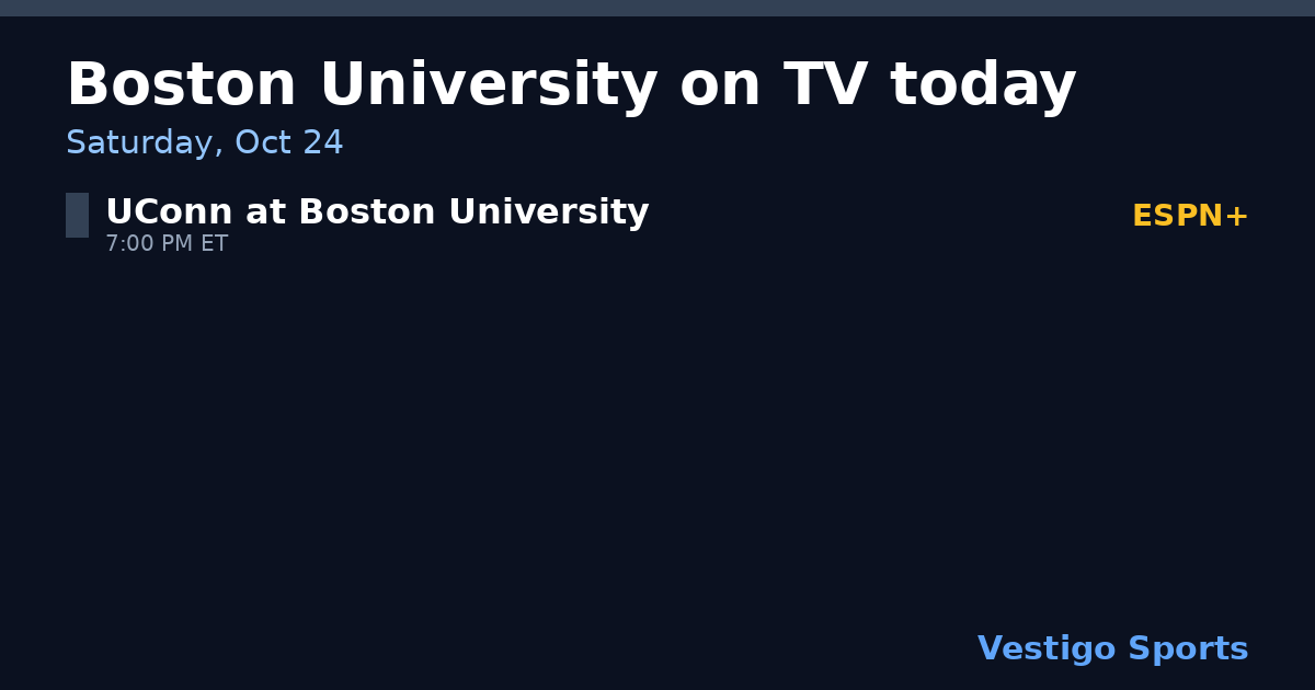 Share card: Boston University Terriers games on TV Saturday, Oct 24