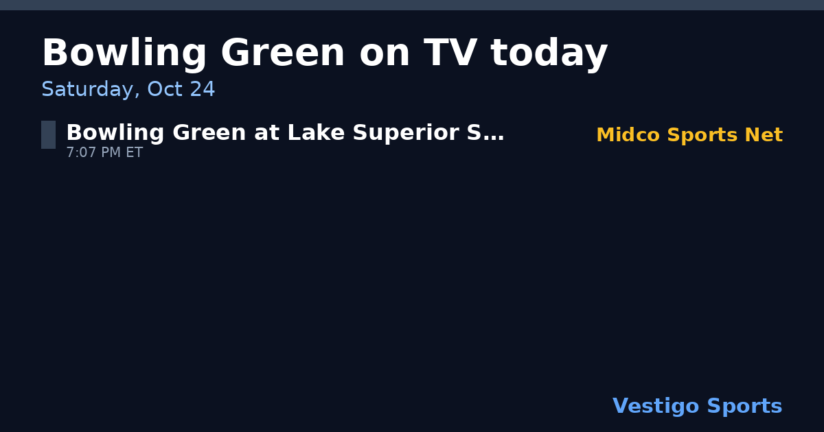 Share card: Bowling Green Falcons games on TV Saturday, Oct 24