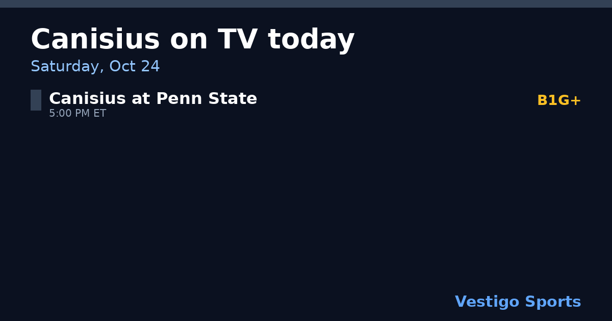 Share card: Canisius Golden Griffins games on TV Saturday, Oct 24