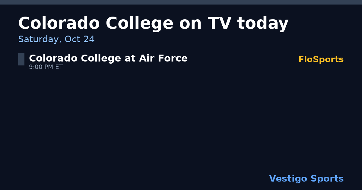 Share card: Colorado College Tigers games on TV Saturday, Oct 24