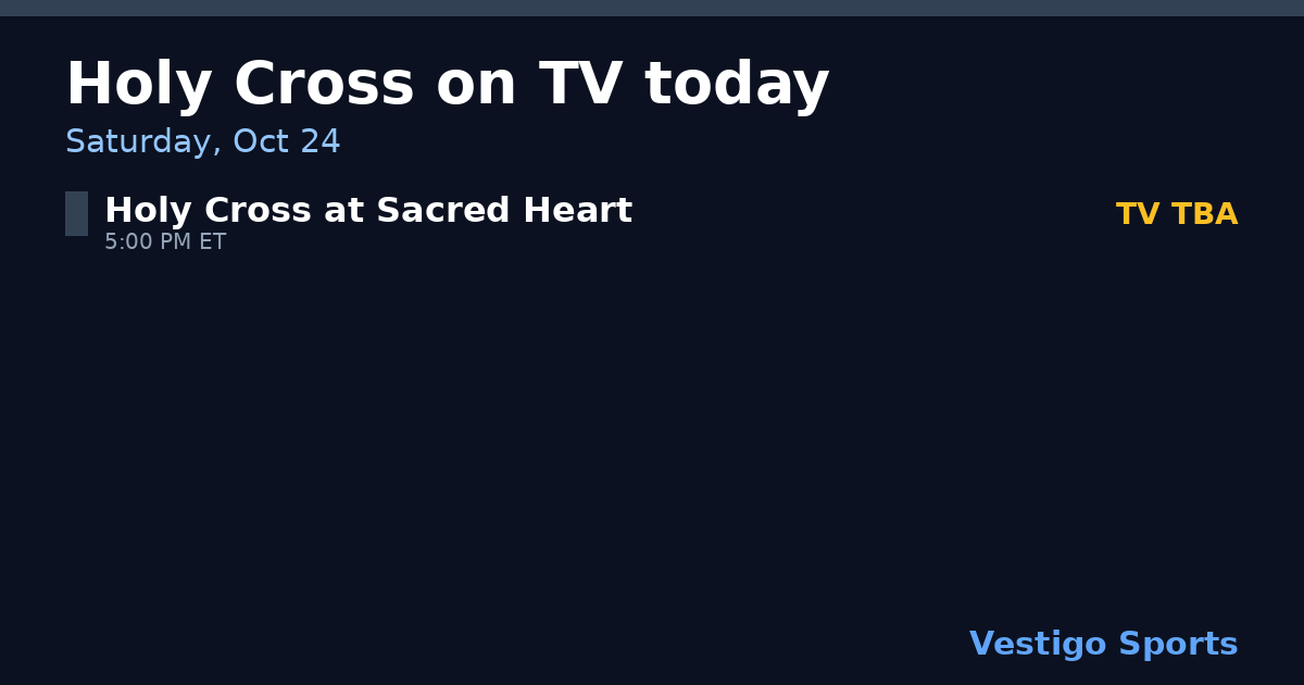 Share card: Holy Cross Crusaders games on TV Saturday, Oct 24