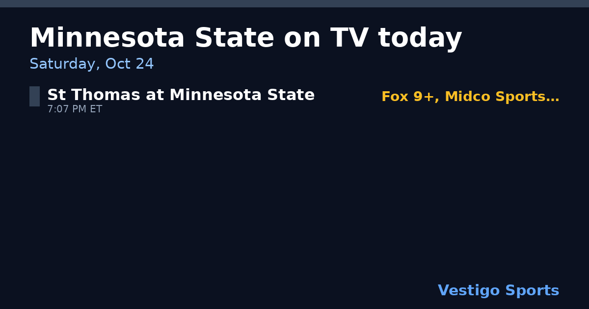 Share card: Minnesota State Mavericks games on TV Saturday, Oct 24