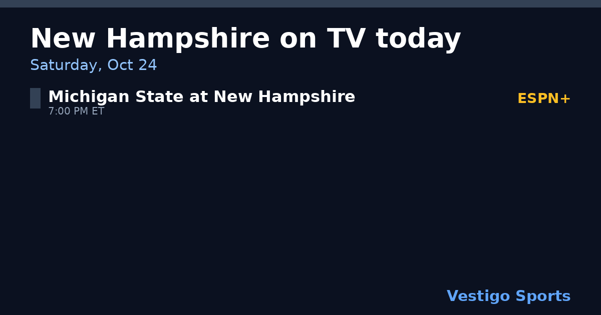 Share card: New Hampshire Wildcats games on TV Saturday, Oct 24
