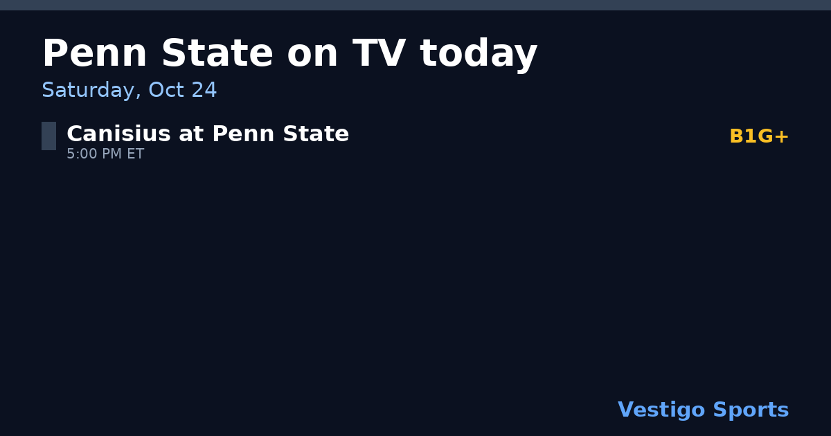 Share card: Penn State Nittany Lions games on TV Saturday, Oct 24