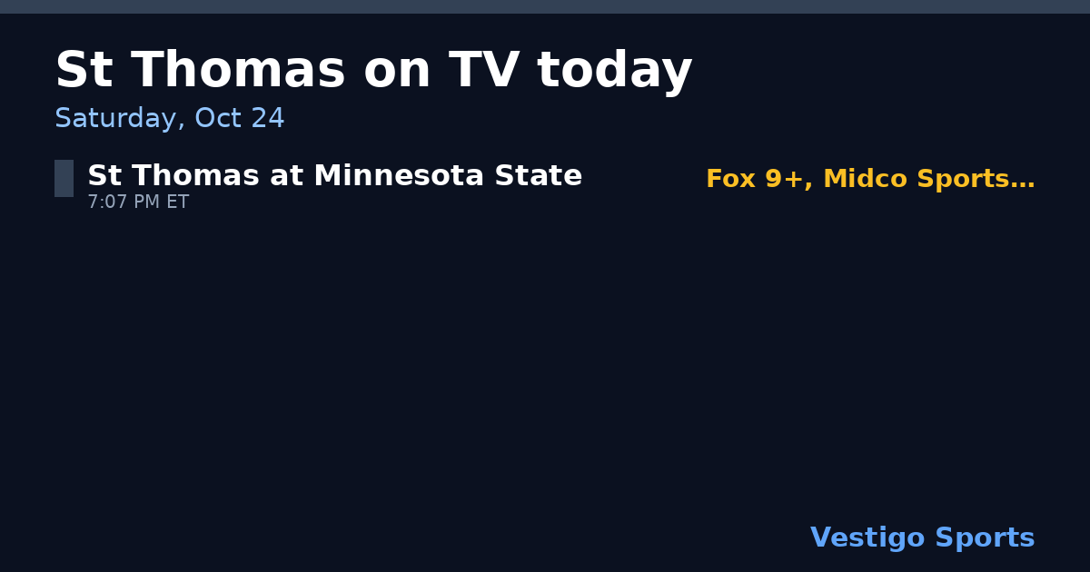 Share card: St. Thomas Tommies games on TV Saturday, Oct 24