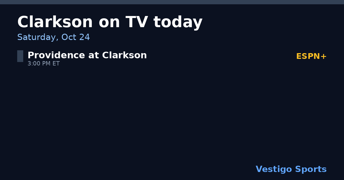 Share card: Clarkson Golden Knights games on TV Saturday, Oct 24