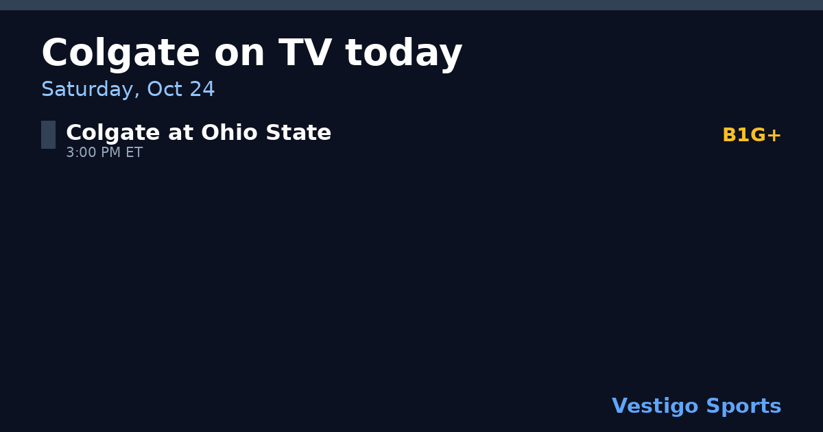 Share card: Colgate Raiders games on TV Saturday, Oct 24