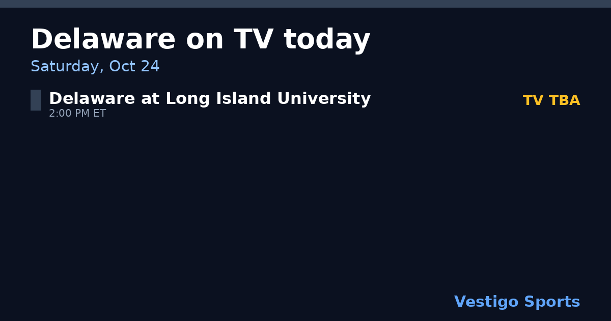 Share card: Delaware Blue Hens games on TV Saturday, Oct 24