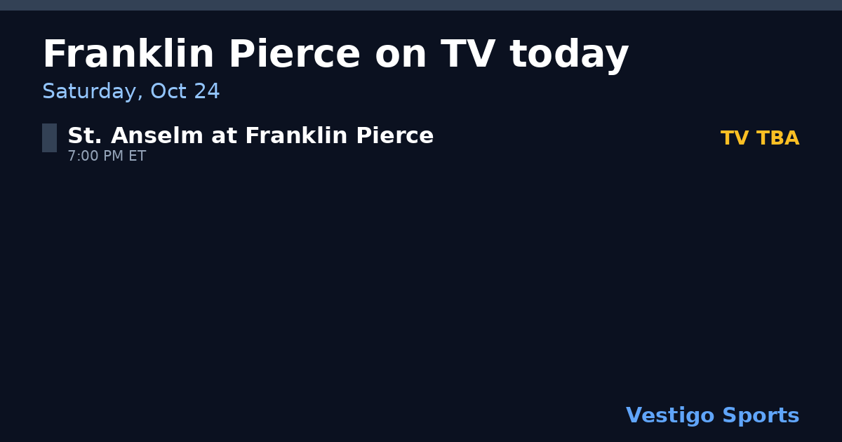 Share card: Franklin Pierce Ravens games on TV Saturday, Oct 24