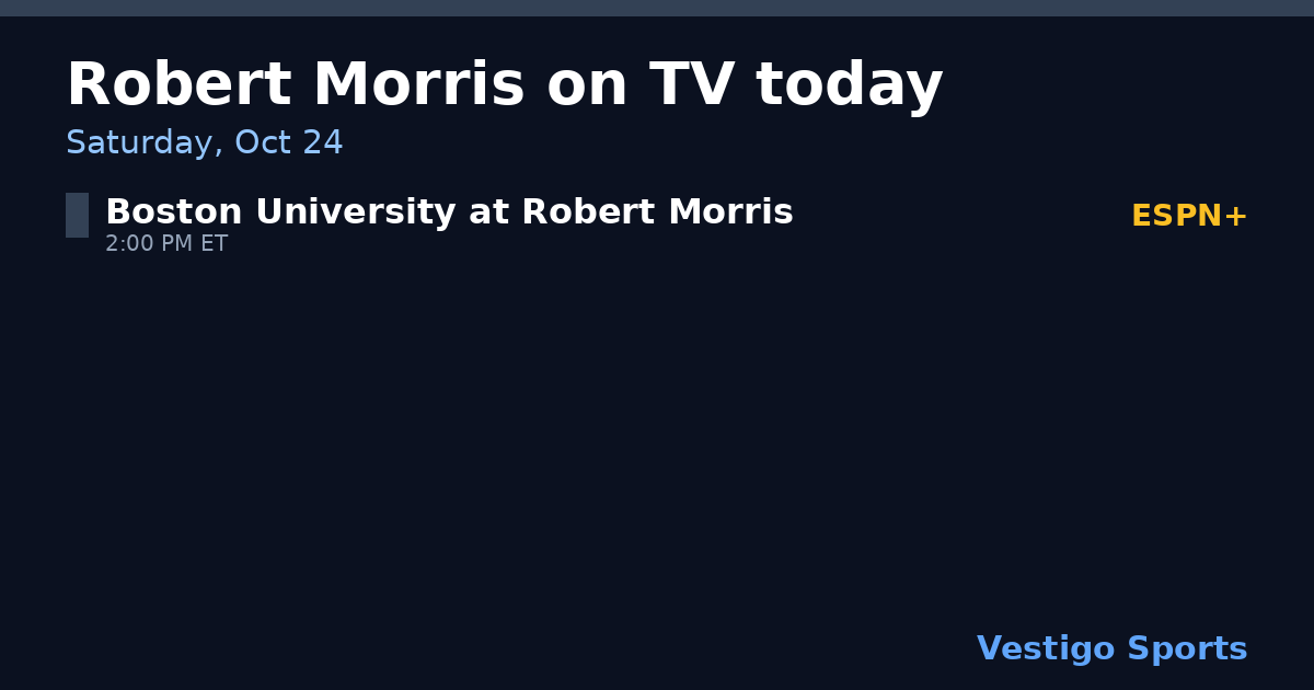 Share card: Robert Morris Colonials games on TV Saturday, Oct 24