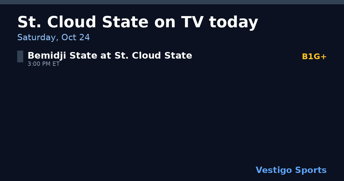 Share card: St. Cloud State Huskies games on TV Saturday, Oct 24