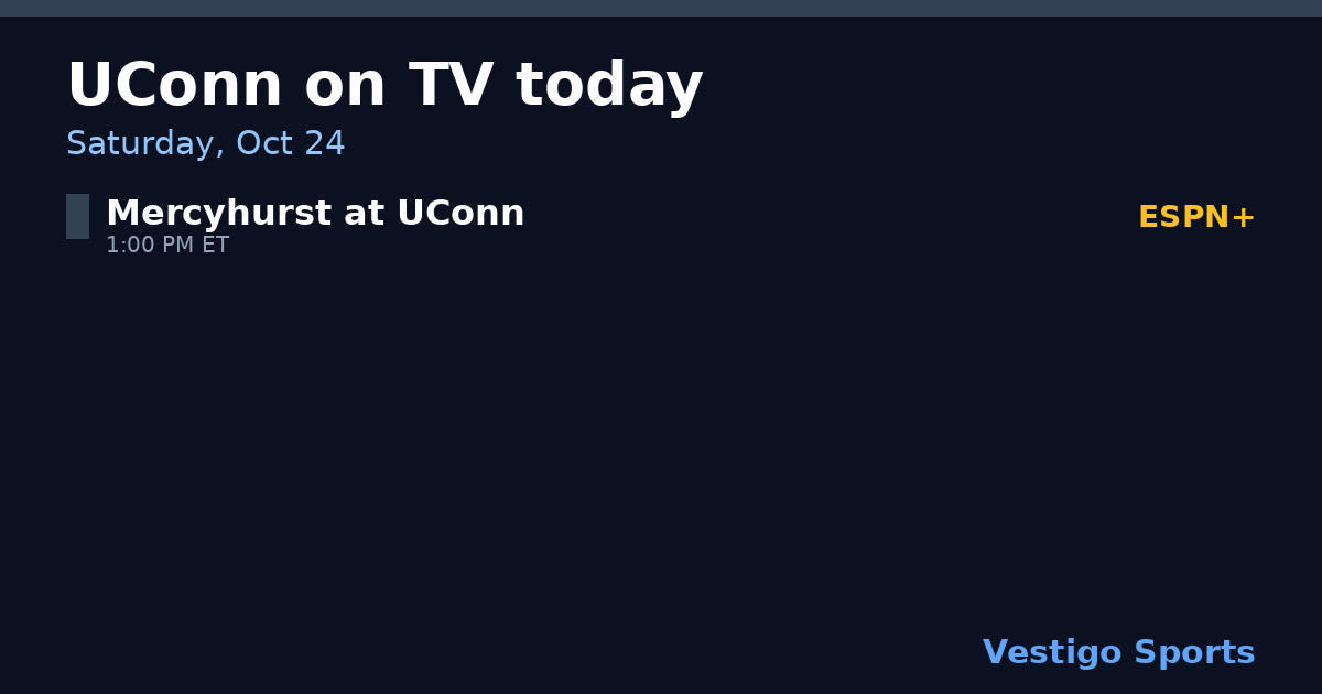Share card: UConn Huskies games on TV Saturday, Oct 24