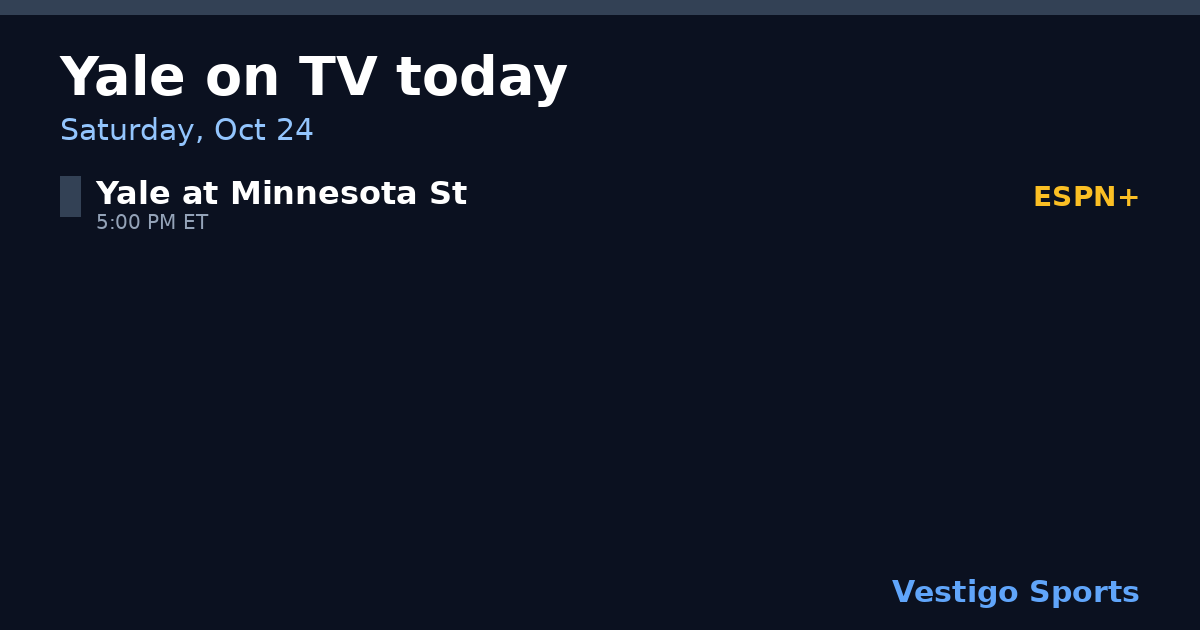 Share card: Yale Bulldogs games on TV Saturday, Oct 24