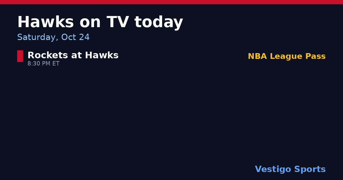 Share card: Atlanta Hawks games on TV Saturday, Oct 24