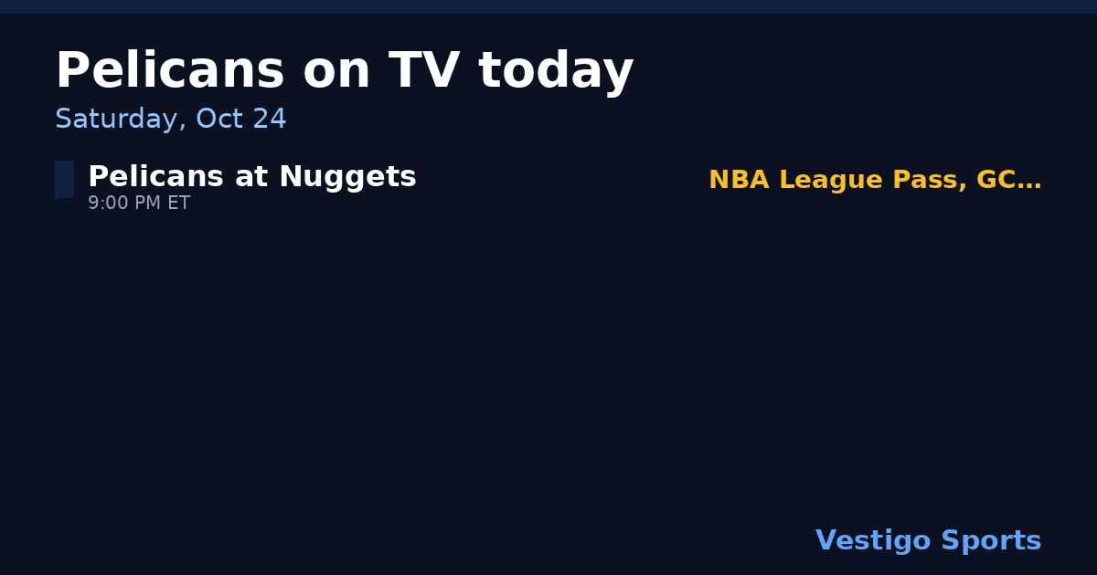 Share card: New Orleans Pelicans games on TV Saturday, Oct 24