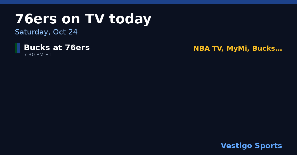 Share card: Philadelphia 76ers games on TV Saturday, Oct 24