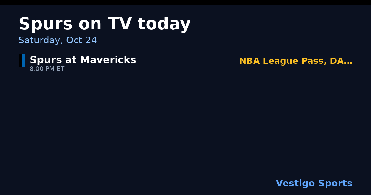 Share card: San Antonio Spurs games on TV Saturday, Oct 24